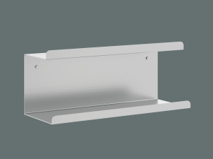 Podwójna metalowa półka ścienna Bilevel 40 cm - biały matowy