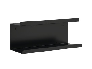 Podwójna metalowa półka ścienna Bilevel 40 cm - czarny matowy