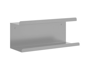 Podwójna metalowa półka ścienna Bilevel 40 cm - srebrny