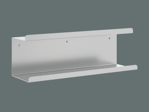 Podwójna metalowa półka ścienna Bilevel 50 cm - biały matowy