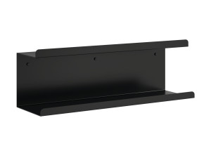 Podwójna metalowa półka ścienna Bilevel 50 cm - czarny matowy