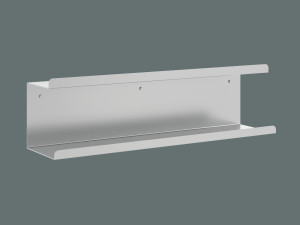 Podwójna metalowa półka ścienna Bilevel 60 cm - biały matowy