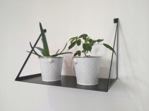 Półka loft metalowa do salonu POL027 40 cm - miedziany