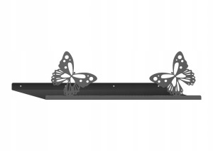 Półka ścienna metalowa Motyle 2 POL031 60 cm - biały matowy