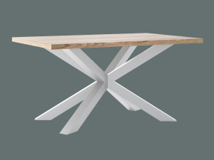Stół dębowy Pająk - biały matowy - 150 × 90 cm (dla 4-6 osób)