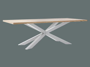Stół dębowy Pająk - biały matowy - 240 × 100 cm (dla 10-12 osób)