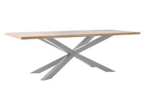 Stół dębowy Pająk - srebrny - 240 × 100 cm (dla 10-12 osób)