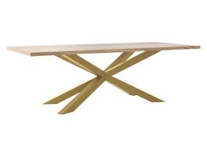 Stół dębowy Pająk - złoty - 240 × 100 cm (dla 10-12 osób)