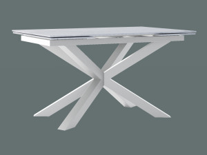 Stół rozkładany ze spieku kwarcowego Pająk - biały matowy - 150 x 90 cm - 230 x 90 cm (4-10 osób)