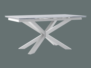 Stół rozkładany ze spieku kwarcowego Pająk - biały matowy - 180 x 90 cm - 260 x 90 cm (6-12 osób)