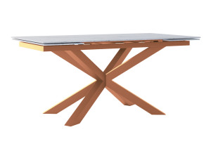 Stół rozkładany ze spieku kwarcowego Pająk - miedziany - 180 x 90 cm - 260 x 90 cm (6-12 osób)