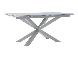 Stół rozkładany ze spieku kwarcowego Pająk - srebrny - 180 x 90 cm - 260 x 90 cm (6-12 osób)