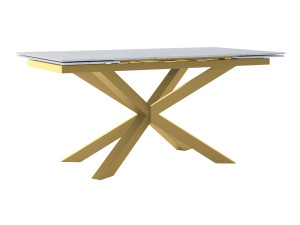 Stół rozkładany ze spieku kwarcowego Pająk - złoty - 180 x 90 cm - 260 x 90 cm (6-12 osób)