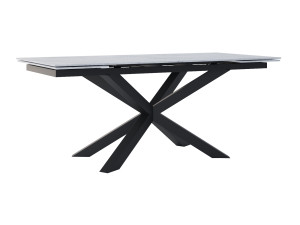 Stół rozkładany ze spieku kwarcowego Pająk - czarny mat - 200 x 100 cm - 280 x 100 cm (8-12 osób)