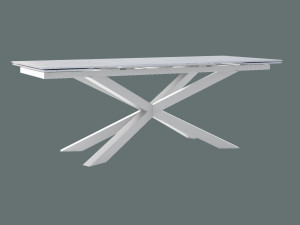 Stół rozkładany ze spieku kwarcowego Pająk - biały matowy - 240 x 100 cm - 320 x 100 cm (10-14 osób)