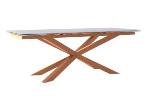 Stół rozkładany ze spieku kwarcowego Pająk - miedziany - 240 x 100 cm - 320 x 100 cm (10-14 osób)