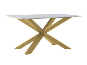 Stół ze spieku kwarcowego Pająk - złoty - 150 × 90 cm (dla 4-6 osób)