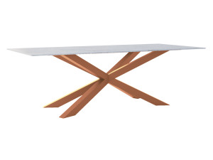 Stół ze spieku kwarcowego Pająk - miedziany - 240 × 100 cm (dla 10-12 osób)