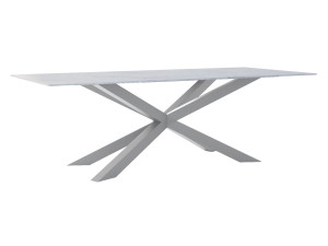 Stół ze spieku kwarcowego Pająk - srebrny - 240 × 100 cm (dla 10-12 osób)