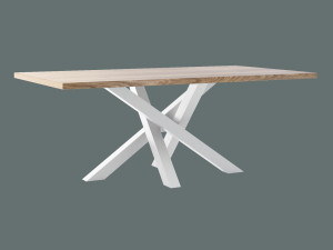 Stół z blatem dębowym Mediolan - biały matowy - 200 × 100 cm (dla 8-10 osób)