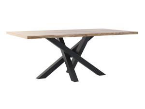 Stół z blatem dębowym Mediolan - czarny mat - 200 × 100 cm (dla 8-10 osób)