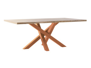 Stół z blatem dębowym Mediolan - miedziany - 200 × 100 cm (dla 8-10 osób)