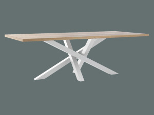 Stół z blatem dębowym Mediolan - biały matowy - 240 × 100 cm (dla 10-12 osób)