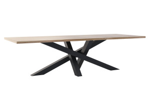 Stół z blatem dębowym Mediolan - czarny mat - 290 × 100 cm (dla 12-14 osób)