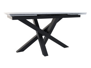Rozkładany stół z blatem ze spieku kwarcowego Mediolan - czarny mat - 150 x 90 cm - 230 x 90 cm (4-10 osób)