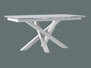 Rozkładany stół z blatem ze spieku kwarcowego Mediolan - biały matowy - 180 x 90 cm - 260 x 90 cm (6-12 osób)