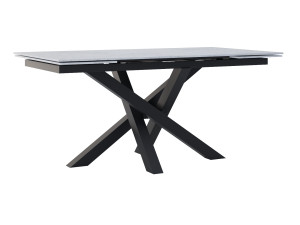 Rozkładany stół z blatem ze spieku kwarcowego Mediolan - czarny mat - 180 x 90 cm - 260 x 90 cm (6-12 osób)