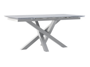 Rozkładany stół z blatem ze spieku kwarcowego Mediolan - srebrny - 180 x 90 cm - 260 x 90 cm (6-12 osób)