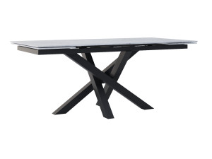 Rozkładany stół z blatem ze spieku kwarcowego Mediolan - czarny mat - 200 x 100 cm - 280 x 100 cm (8-12 osób)