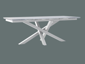 Rozkładany stół z blatem ze spieku kwarcowego Mediolan - biały matowy - 240 x 100 cm - 320 x 100 cm (10-14 osób)