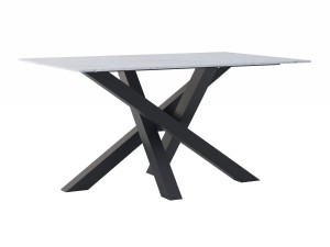 Stół z blatem ze spieku kwarcowego Mediolan - czarny mat - 150 × 90 cm (dla 4-6 osób)