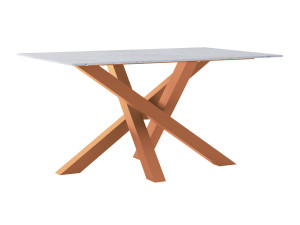 Stół z blatem ze spieku kwarcowego Mediolan - miedziany - 150 × 90 cm (dla 4-6 osób)