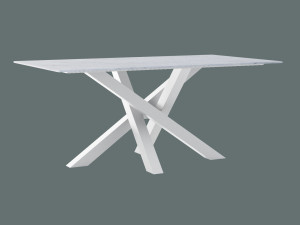 Stół z blatem ze spieku kwarcowego Mediolan - biały matowy - 180 × 90 cm (dla 6-8 osób)