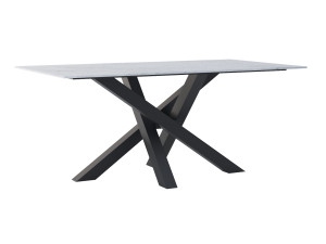 Stół z blatem ze spieku kwarcowego Mediolan - czarny mat - 180 × 90 cm (dla 6-8 osób)