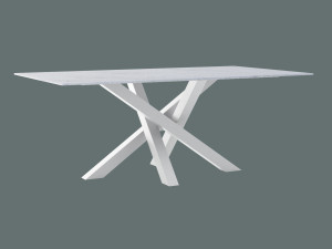 Stół z blatem ze spieku kwarcowego Mediolan - biały matowy - 200 × 100 cm (dla 8-10 osób)