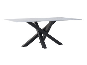 Stół z blatem ze spieku kwarcowego Mediolan - czarny mat - 200 × 100 cm (dla 8-10 osób)