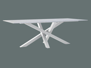 Stół z blatem ze spieku kwarcowego Mediolan - biały matowy - 240 × 100 cm (dla 10-12 osób)