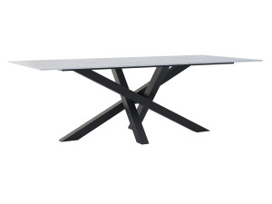 Stół z blatem ze spieku kwarcowego Mediolan - czarny mat - 240 × 100 cm (dla 10-12 osób)