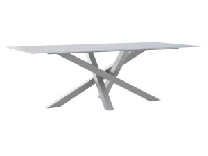 Stół z blatem ze spieku kwarcowego Mediolan - srebrny - 240 × 100 cm (dla 10-12 osób)