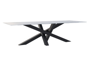 Stół z blatem ze spieku kwarcowego Mediolan - czarny mat - 290 × 100 cm (dla 12-14 osób)