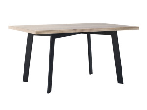Modny stół do salonu dębowy Shift - czarny mat - 150 × 90 cm (dla 4-6 osób)