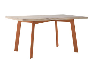 Modny stół do salonu dębowy Shift - miedziany - 150 × 90 cm (dla 4-6 osób)