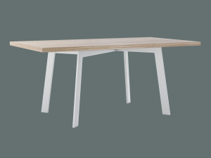 Modny stół do salonu dębowy Shift - biały matowy - 180 × 90 cm (dla 6-8 osób)