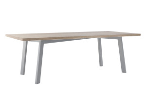 Modny stół do salonu dębowy Shift - srebrny - 240 × 100 cm (dla 10-12 osób)