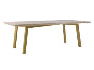 Modny stół do salonu dębowy Shift - złoty - 240 × 100 cm (dla 10-12 osób)