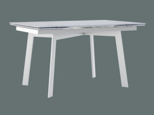Modny stół rozkładany do salonu ze spieku kwarcowego Shift - biały matowy - 150 x 90 cm - 230 x 90 cm (4-10 osób)